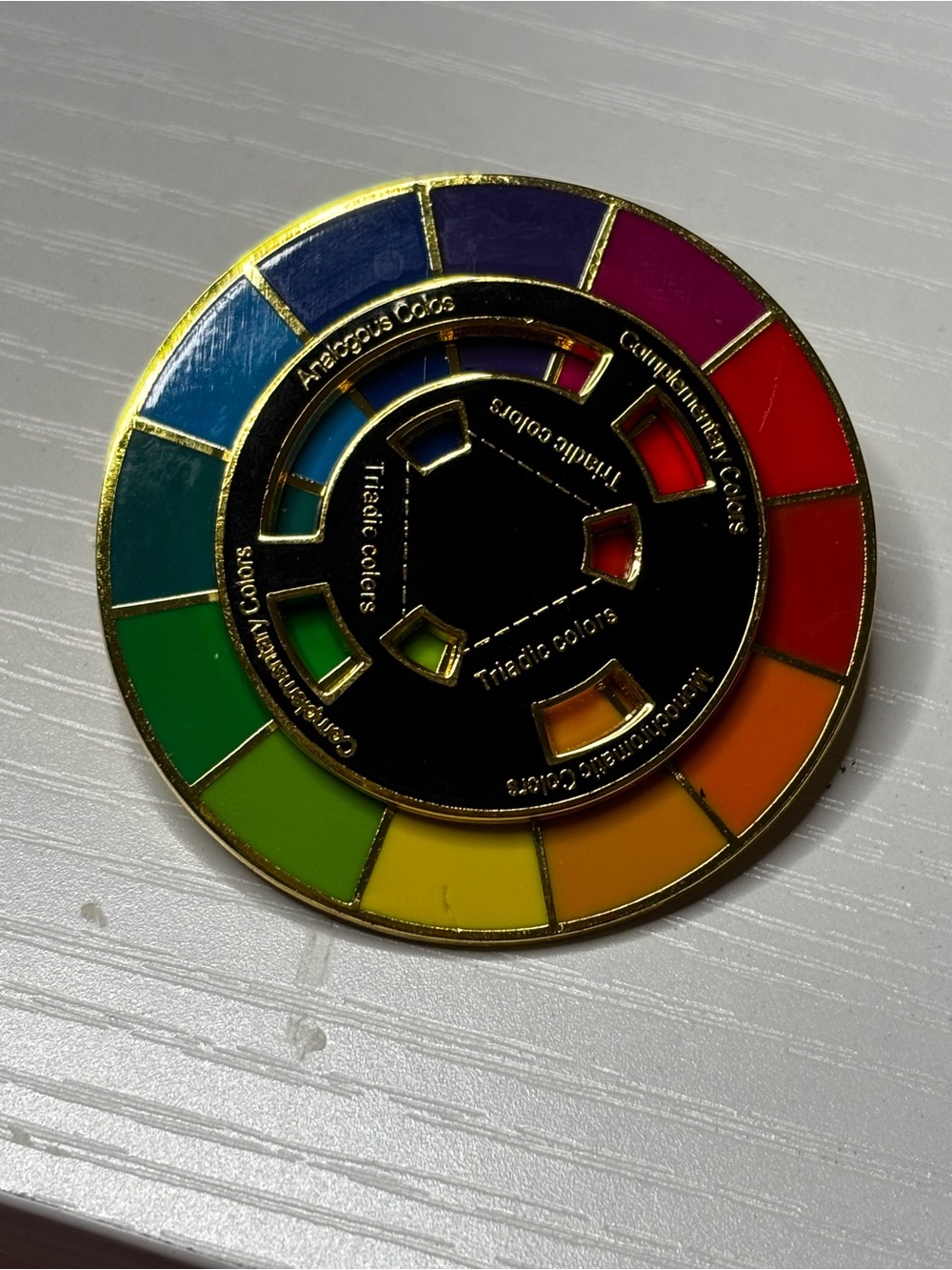 Multicolor Enamel Color Wheel Pin - Picture 5 of 9